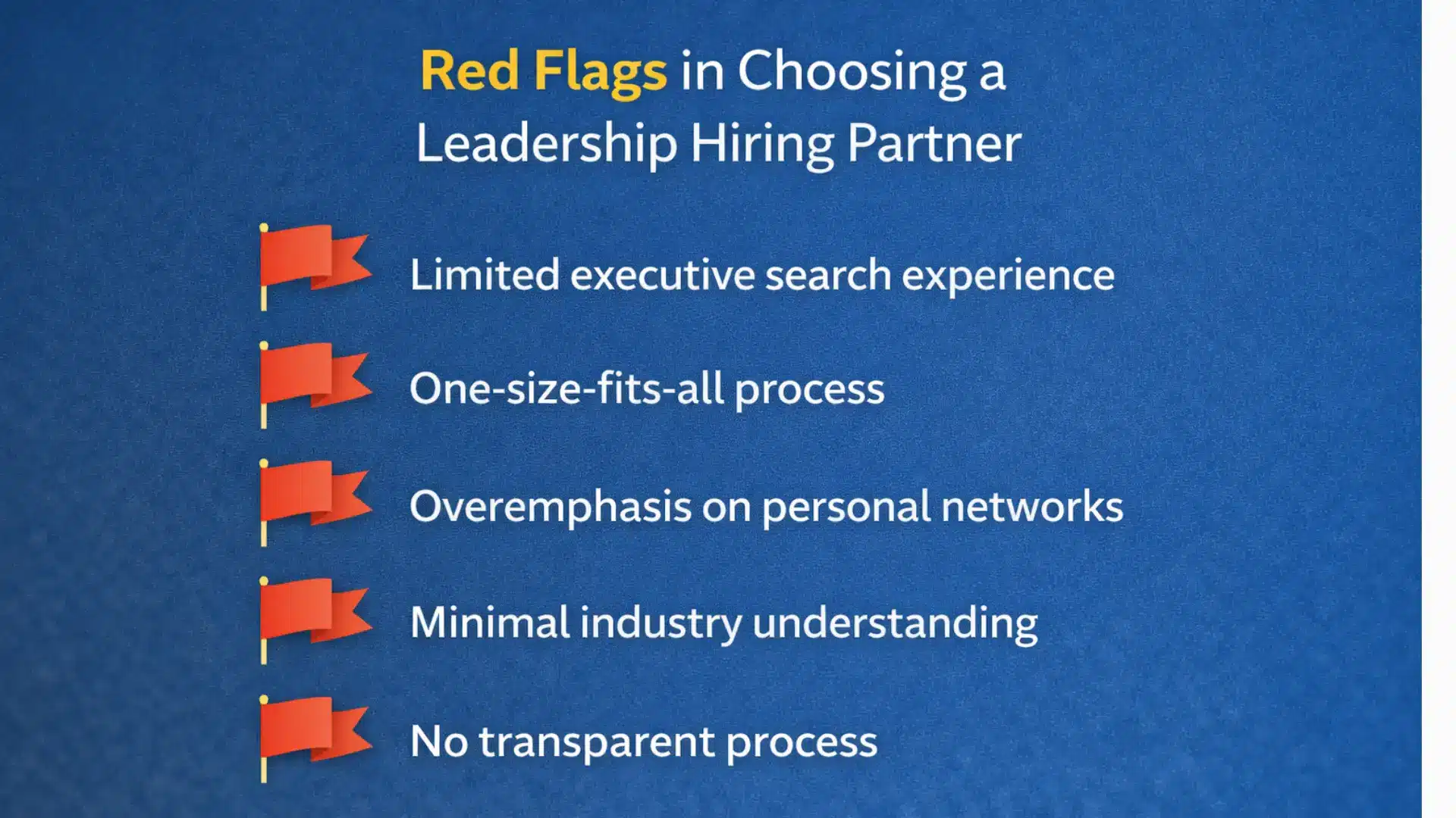 red flags in choosing recruitment partner